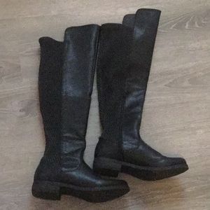 Black knee high boots